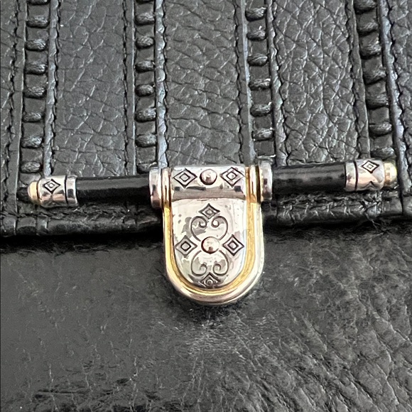 Brighton Black leather textured hand bag - Picture 4 of 17